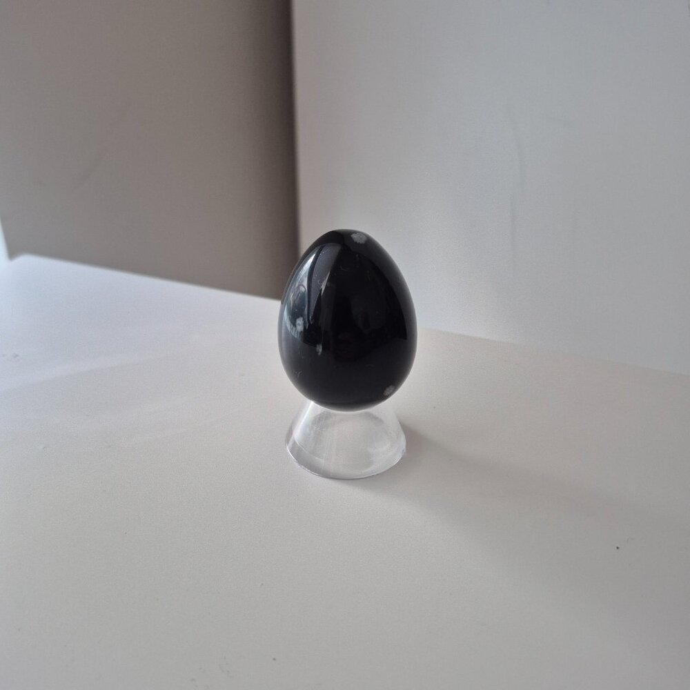 Egg Sphere with Stand (Snowflake Obsidian)
